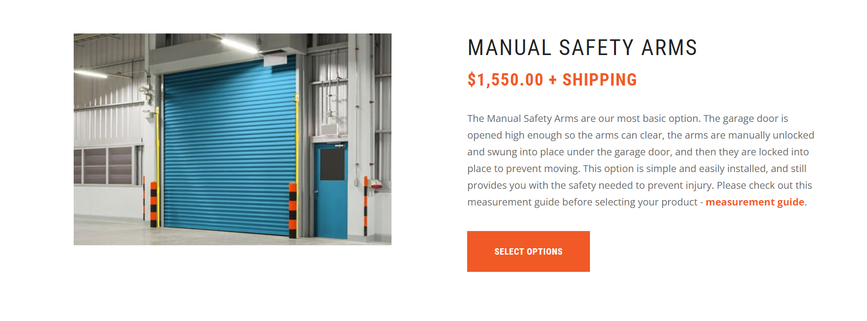 overhead door safety device/ Garage door safety arm